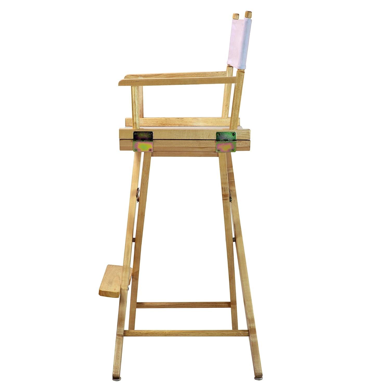 "30" Director's Chair Natural Frame-White Canvas"