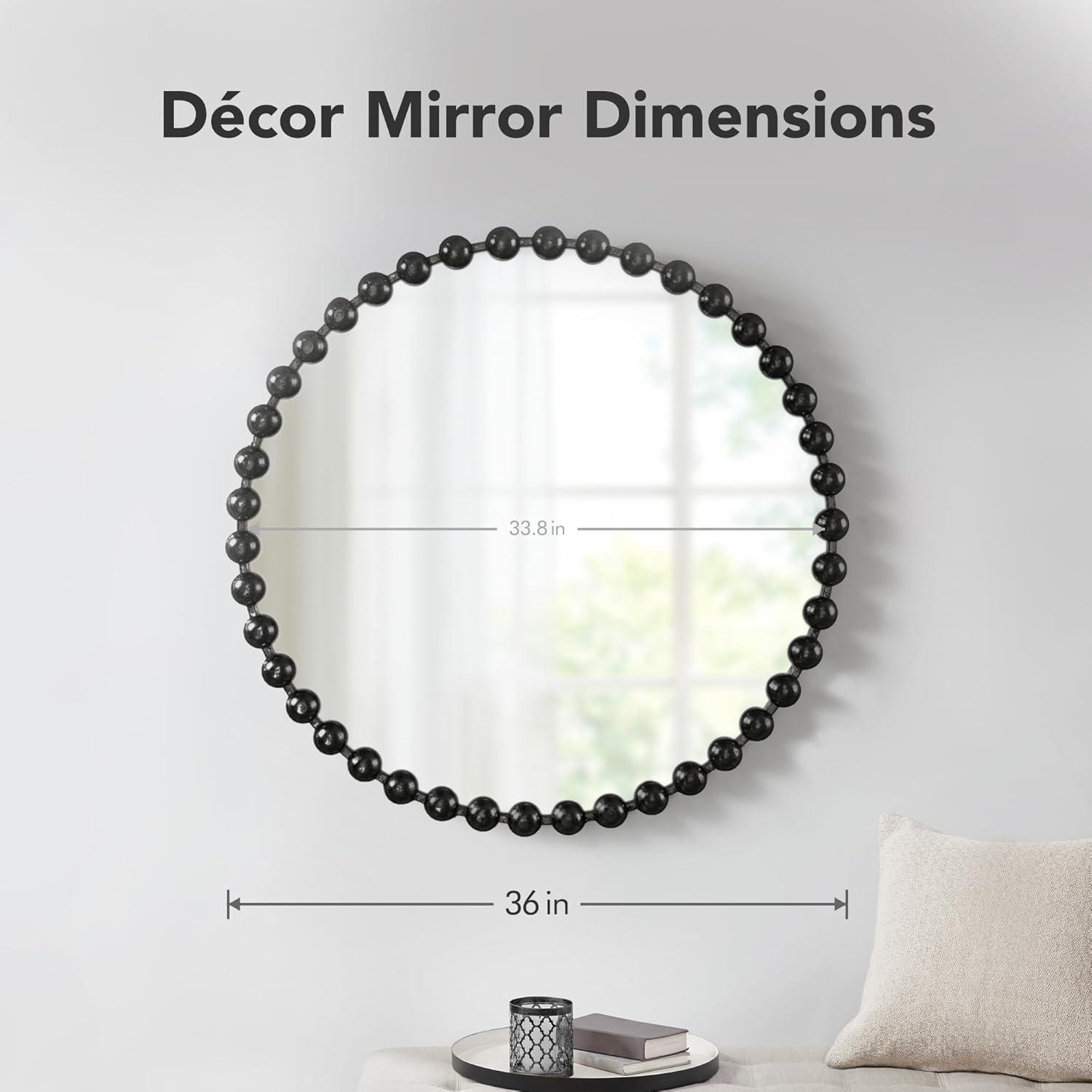 Marlowe Beaded Round Metal Wall Mirror