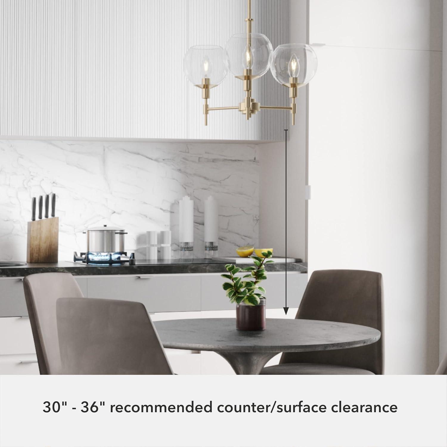 Hunter - Xidane 3-light Alturas Gold, Medium Size Chandelier, Dimmable, Mid Century Modern Style, Candle Shaped, for Bedrooms, Dining, Living Rooms - 19739