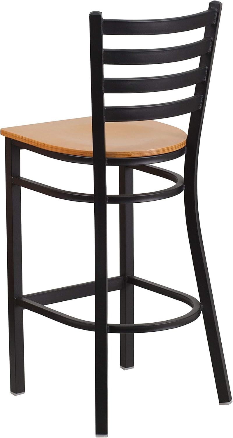 Flash Furniture Black Ladder Back Metal Restaurant Barstool