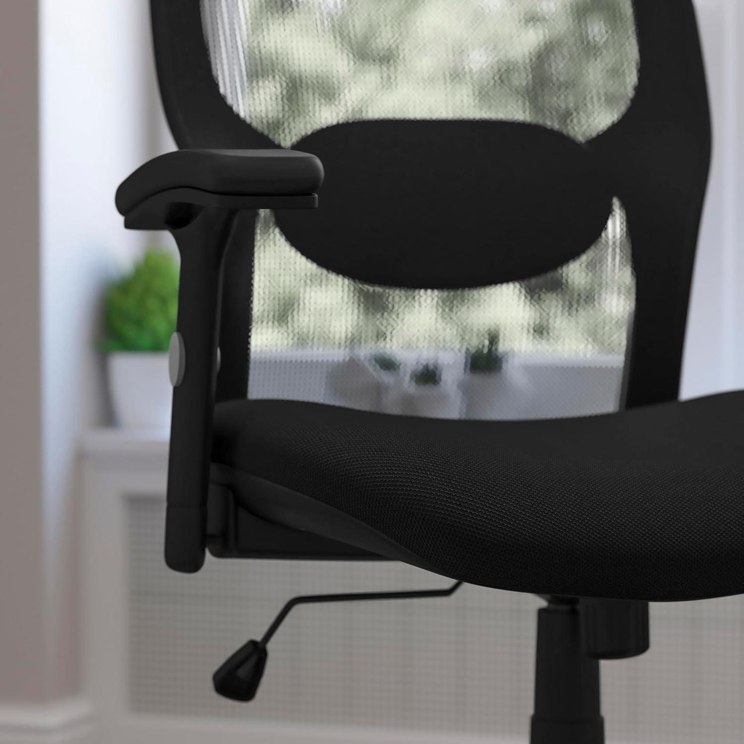 Mid-Back Black Super Mesh Executive Swivel Office Chair with Mesh Padded Seat - Belnick