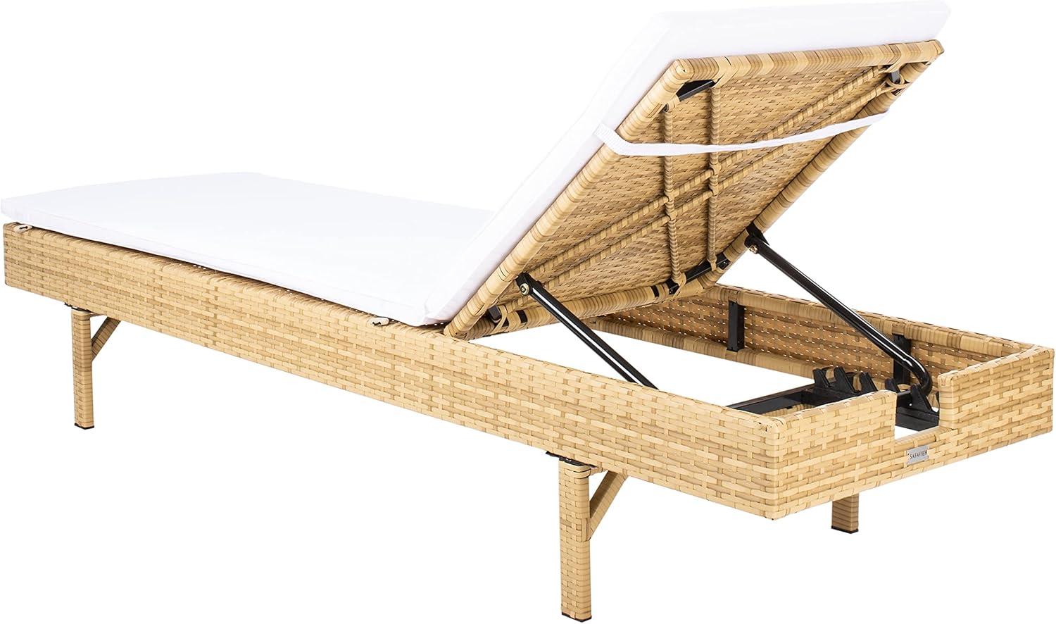 Cam Sunlounger - Outdoor - PAT7501 - Natural/White -Safavieh