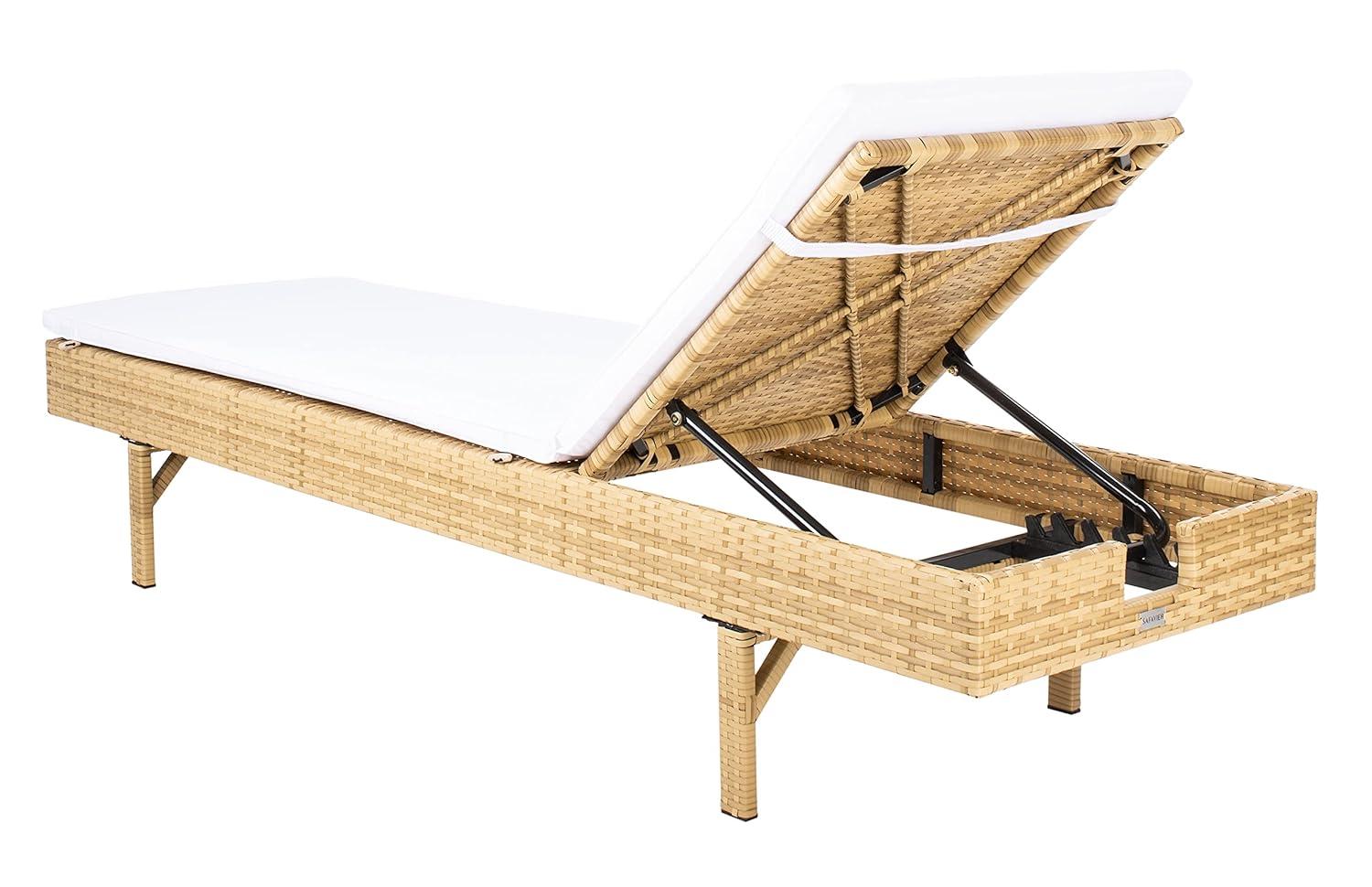 Cam Sunlounger - Outdoor - PAT7501 - Natural/White -Safavieh