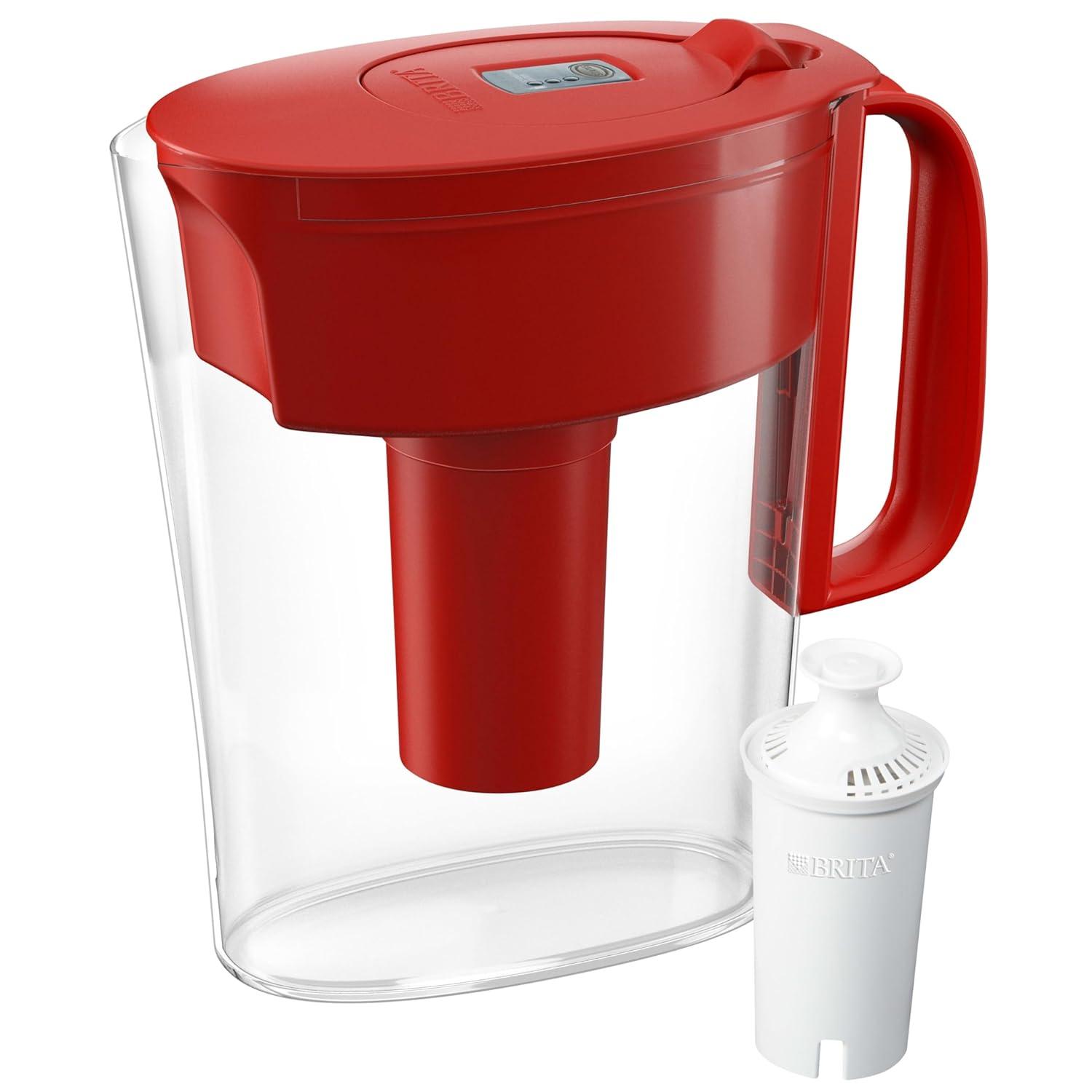 Brita Red 6-Cup BPA-Free Water Filter Pitcher