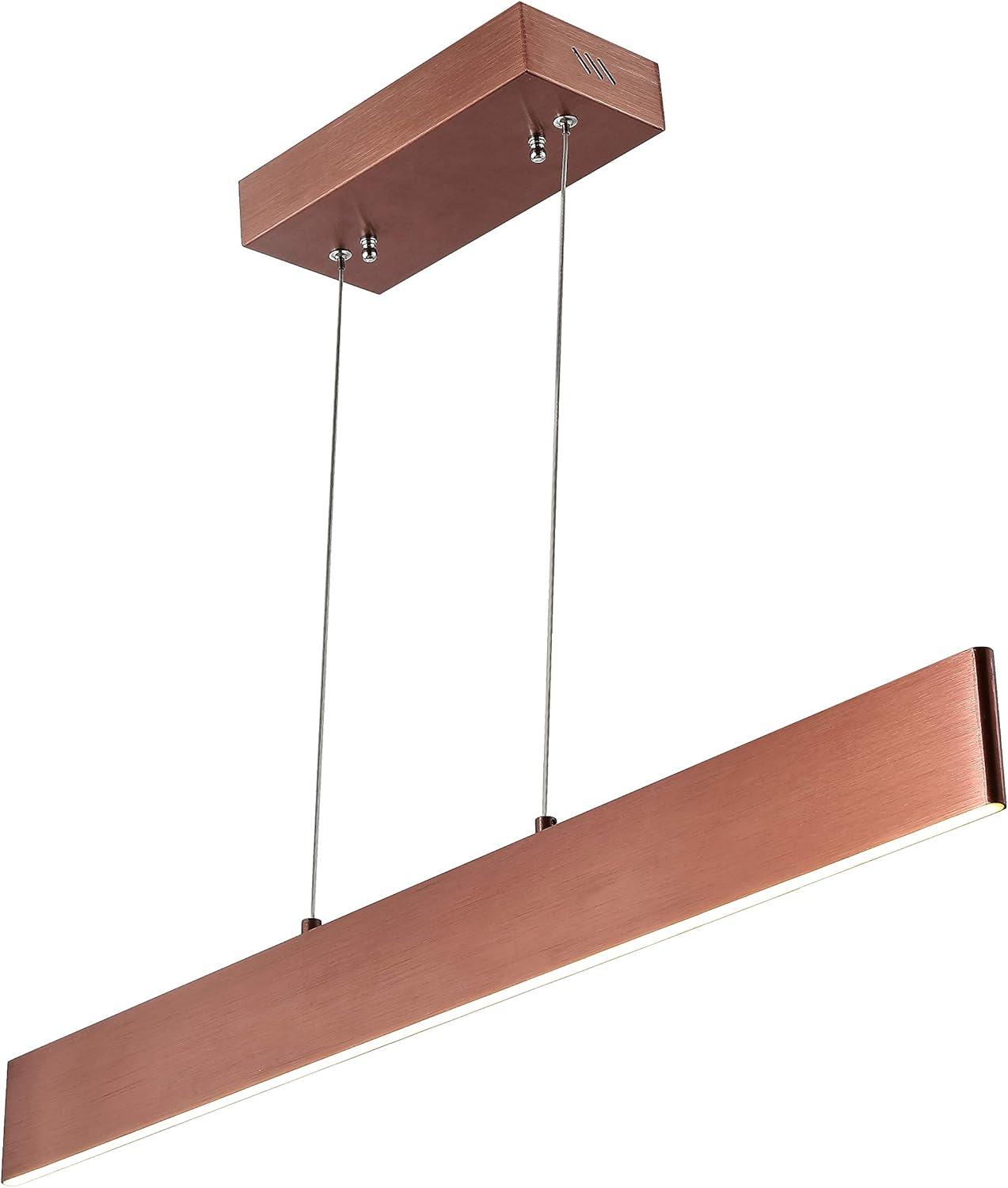 Draper 40" Anodized Bronze Geometric LED Metal Linear Pendant