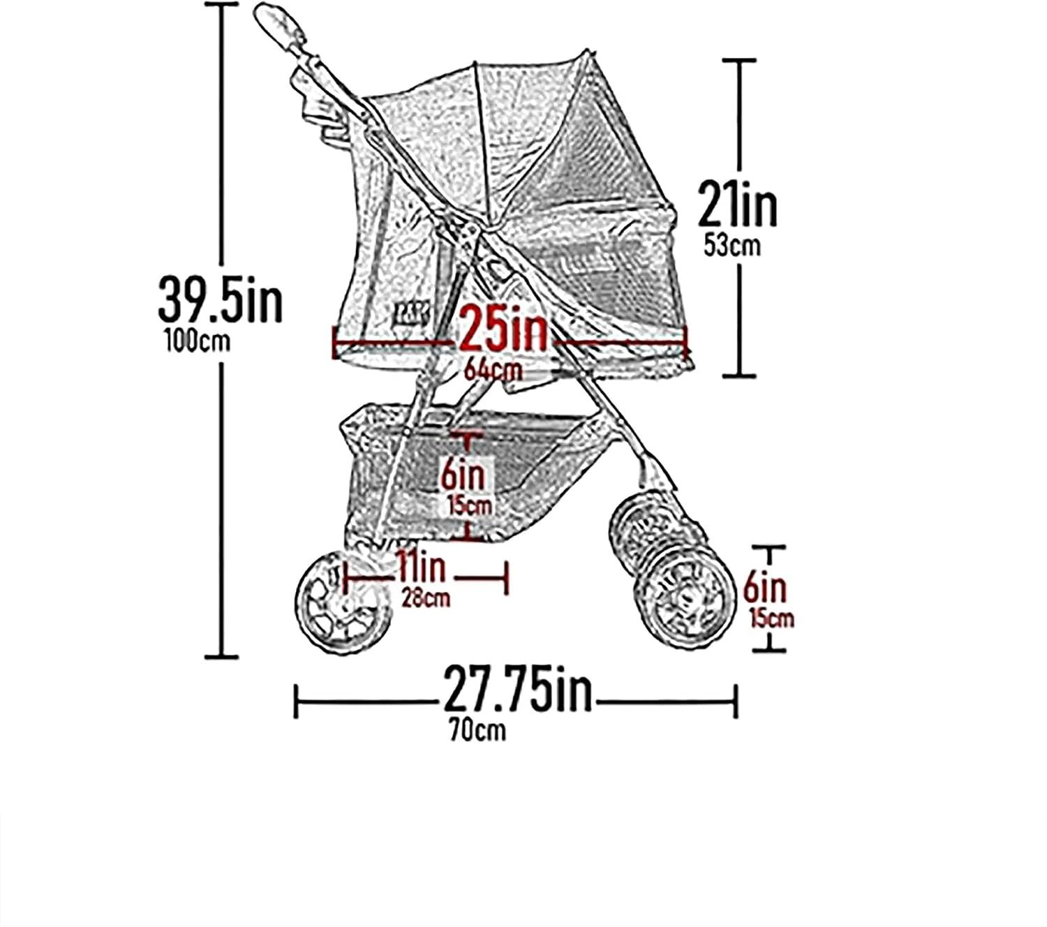 Emerald No-Zip Pet Stroller with Panoramic View