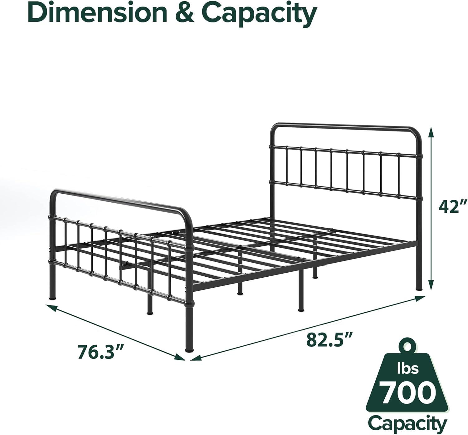 Florence 42" Modern Farmhouse Metal Platform Bed