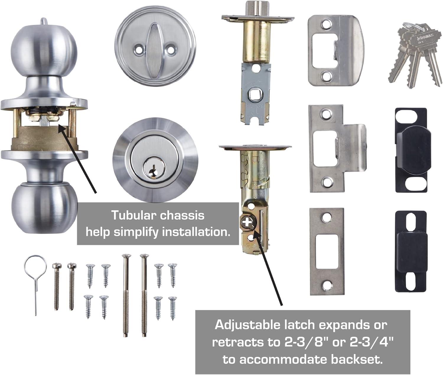 Brinks Commercial 5035104 2 in. ANSI Grade 2 Knob & Deadbolt Set