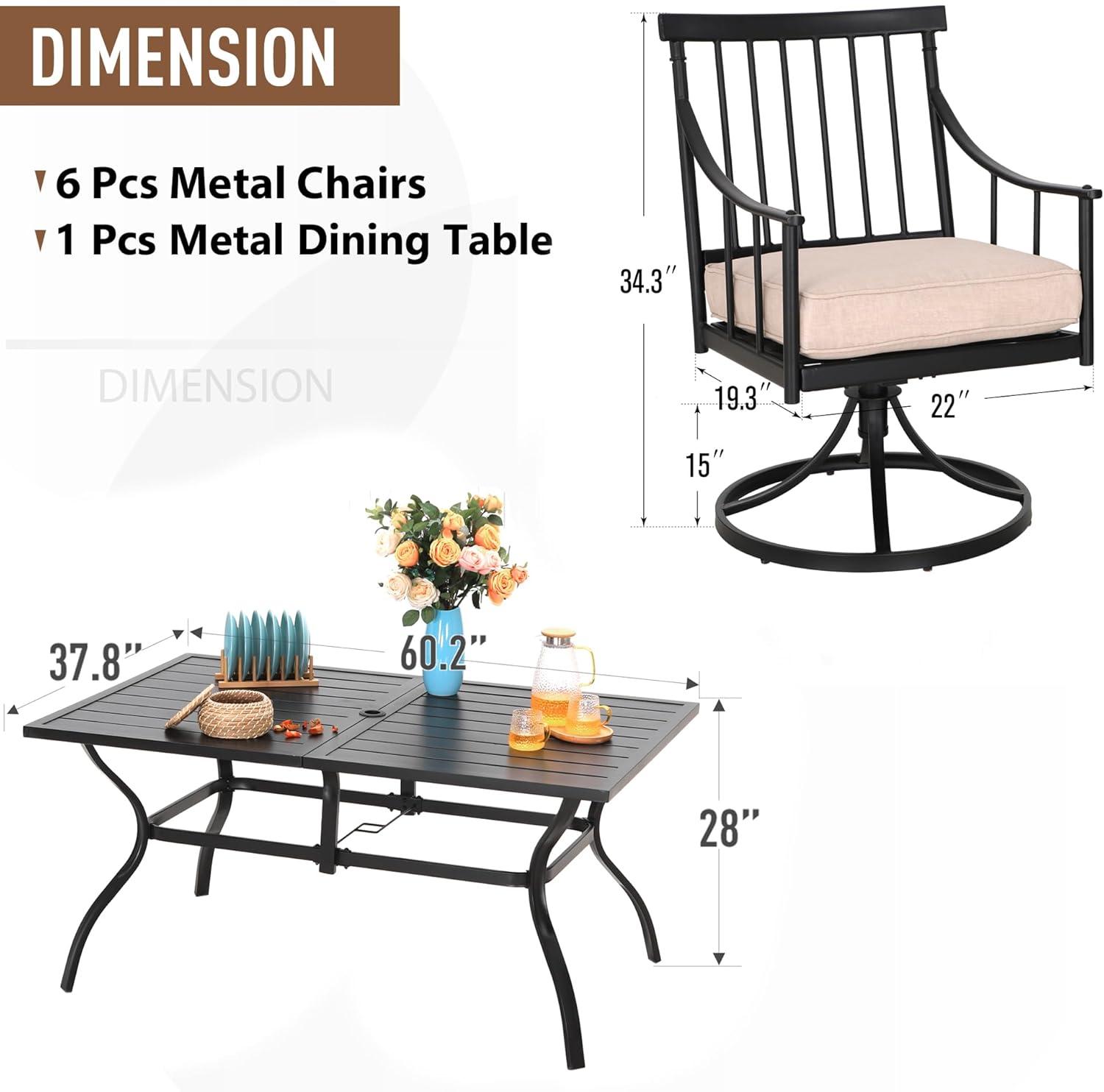 Argyri 6 - Person 60" Long Dining Set with Cushions