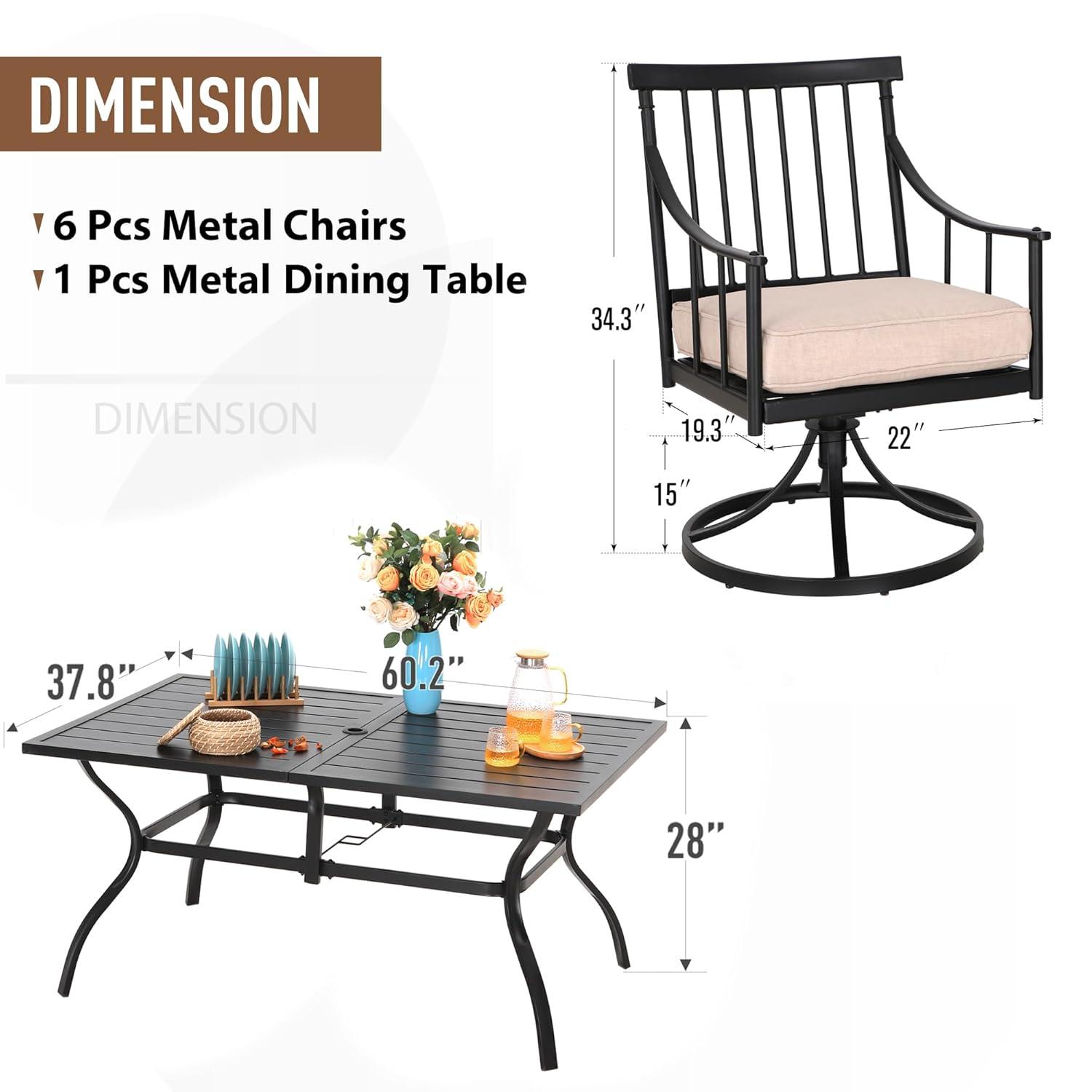 Argyri 6 - Person 60" Long Dining Set with Cushions