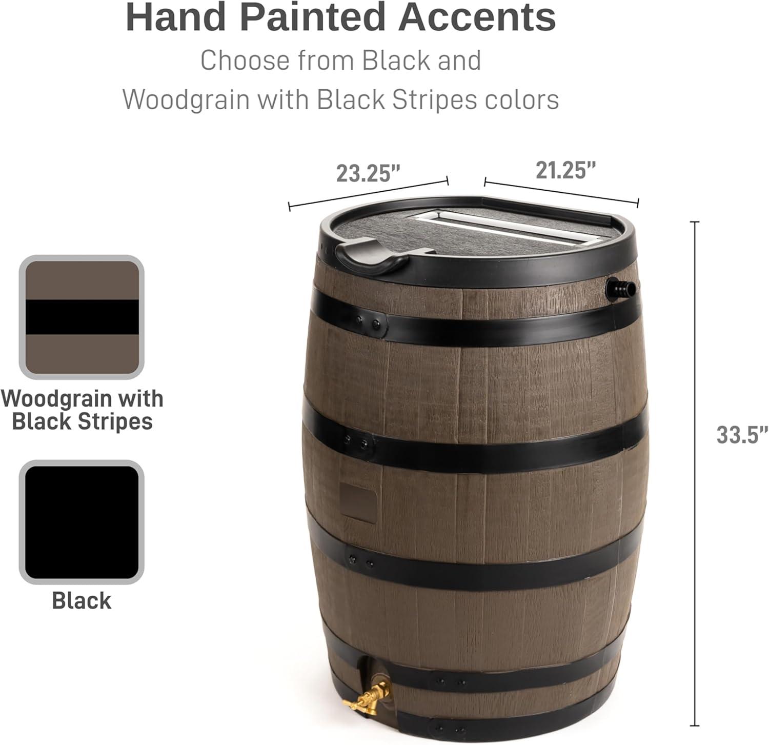 RTS Companies 55 Gallon Premium Eco Flat Back Rain Barrel with Removable Lid