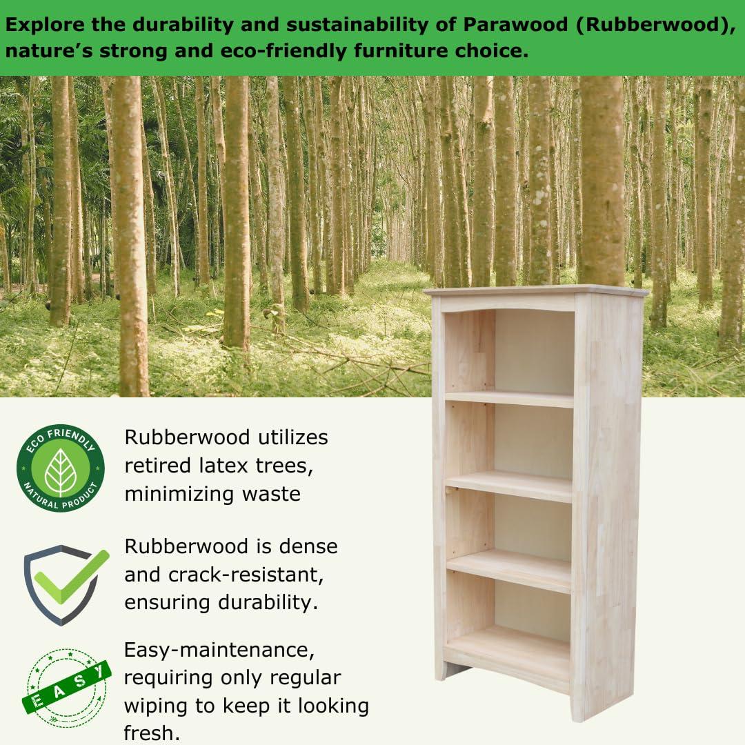 48"x24" Shaker Bookcase Unfinished - International Concepts