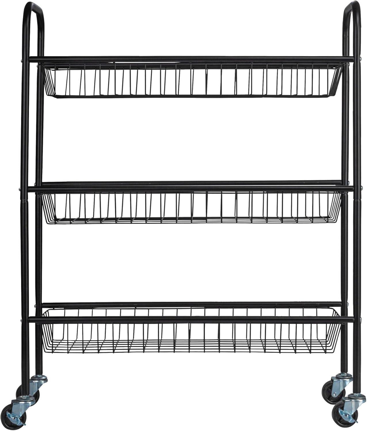 Metal Free Standing Laundry Cart with Wheels