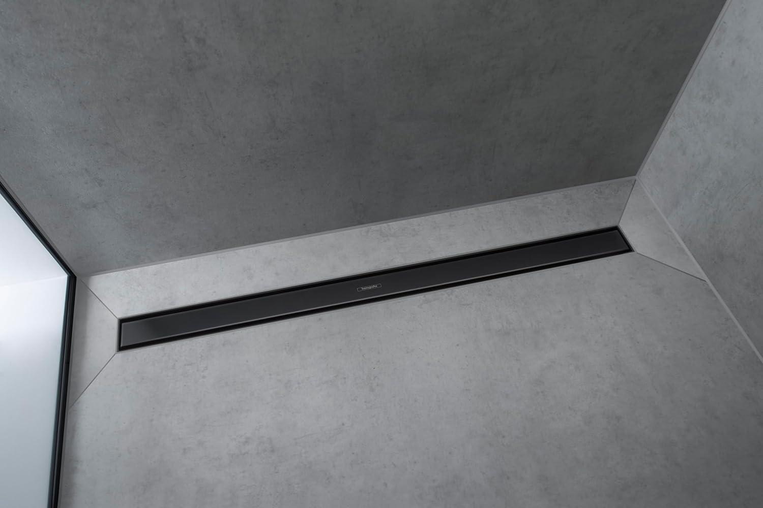 Matte Black Stainless Steel Linear Tileable Shower Drain