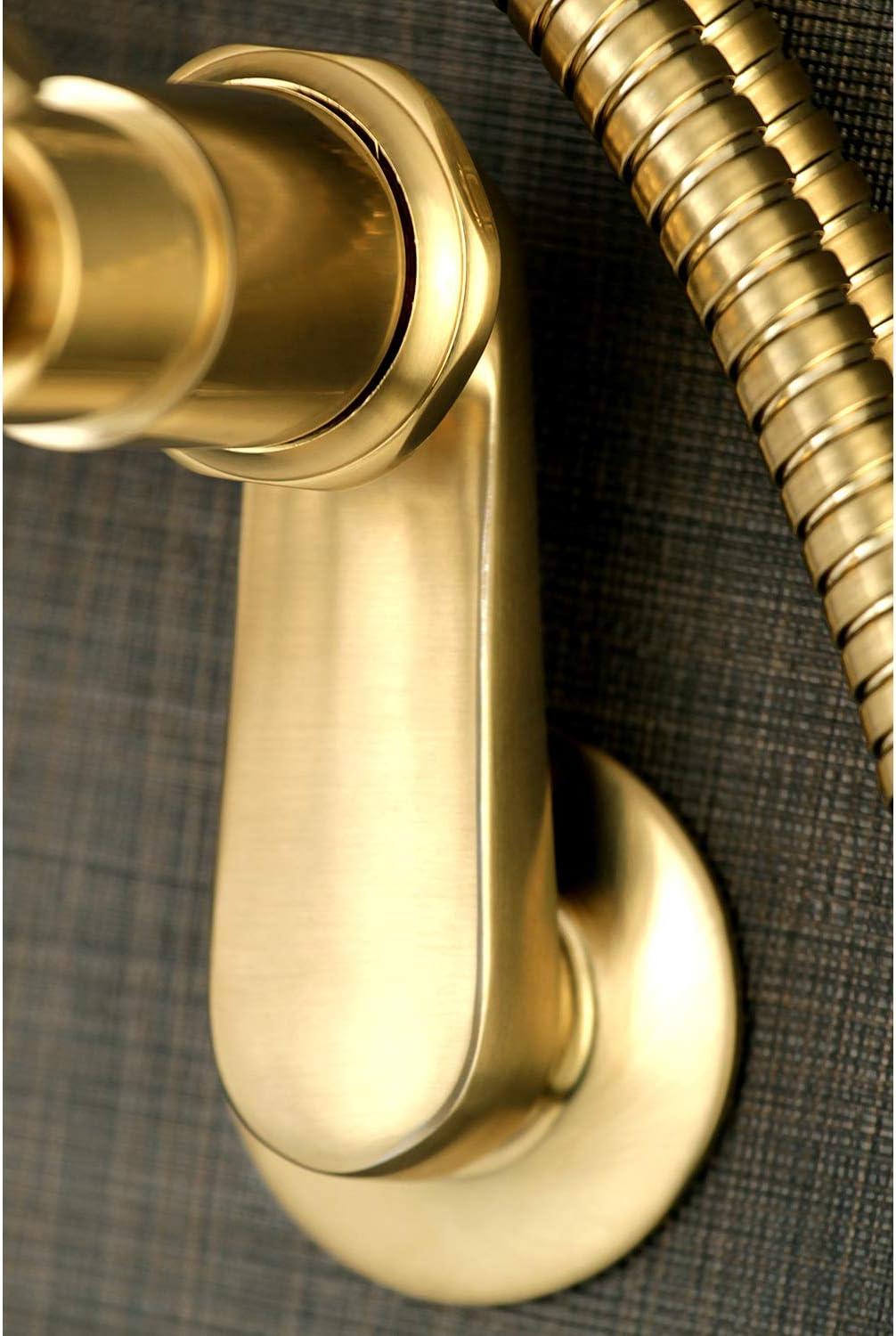 Kingston Brass AE8157DL Kingston Brass Concord Three-Handle 2-Hole Tub Wall Mount Clawfoot Tub Faucet with Hand Shower