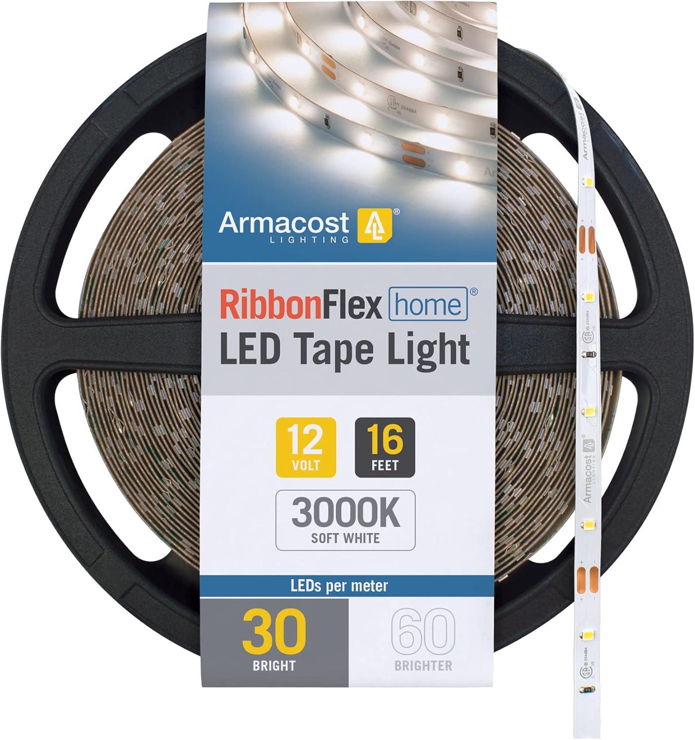 RibbonFlex Home, 12V, 3000K, 30LEDs/M, IP20, 5M Under Cabinet Strip Light