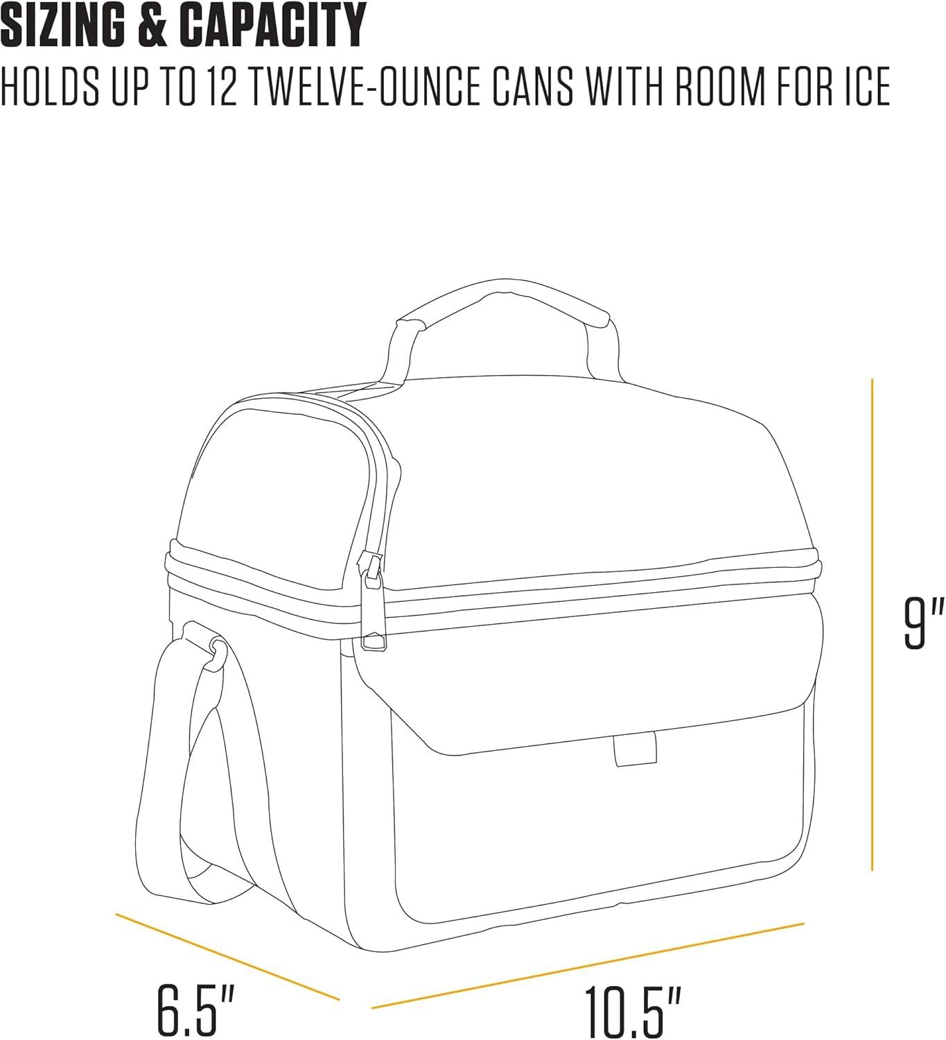 Carhartt Insulated 12 Can Two Compartment Lunch Cooler, One Size, Black