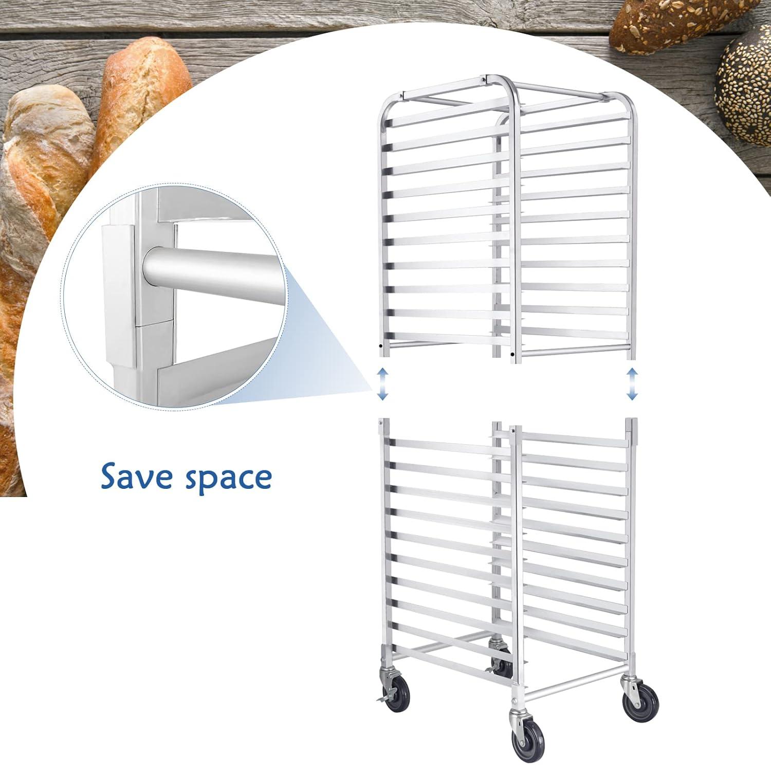 HARDURA Restaurant Equipment 20 Tier Aluminum Sheet Pan Rack with Casters, NSF Home Commercial Kitchen, 20"L×26"W×69"H