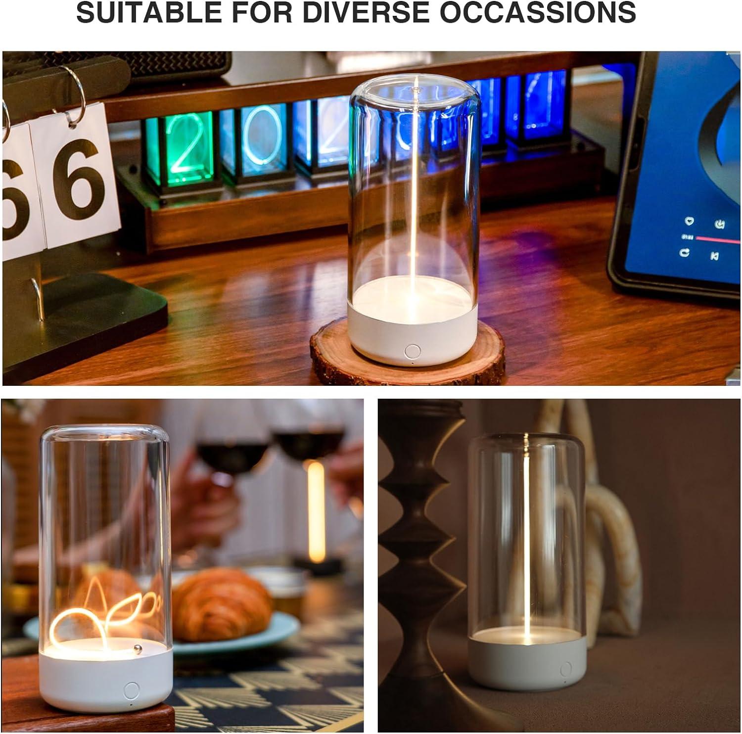 Mini White Cordless LED Table Lamp with Magnetic Filament