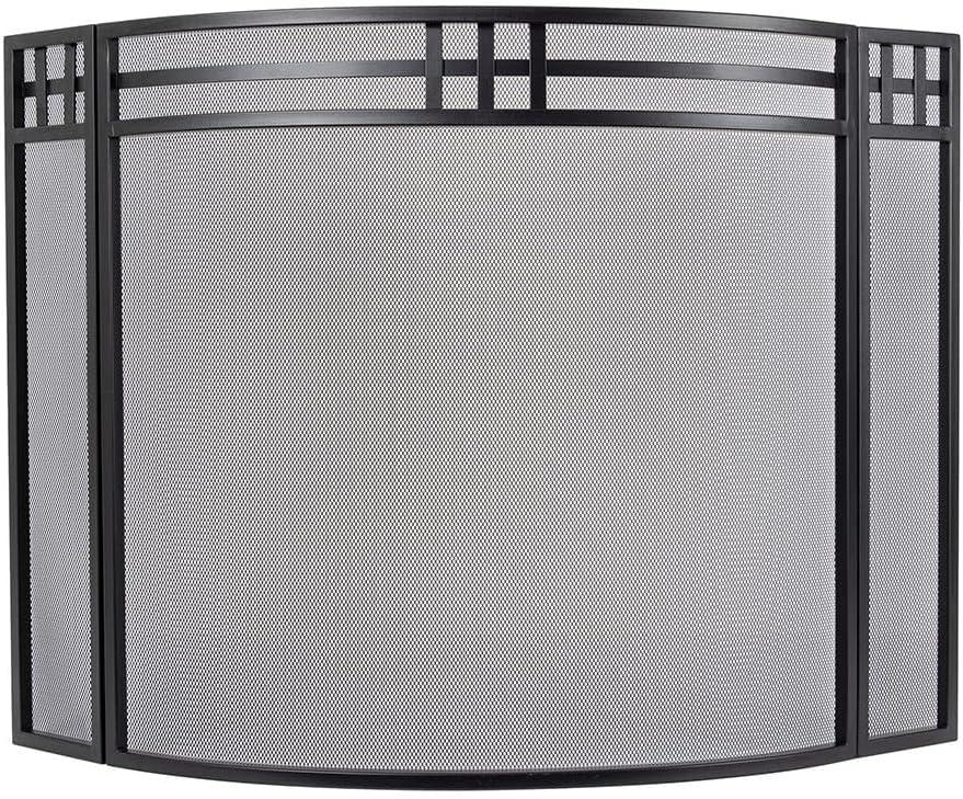 Modern Ember Modern Ember Mill Creek 3-Panel Mesh Fireplace Screen in Black | Heavy-Duty Steel Frame