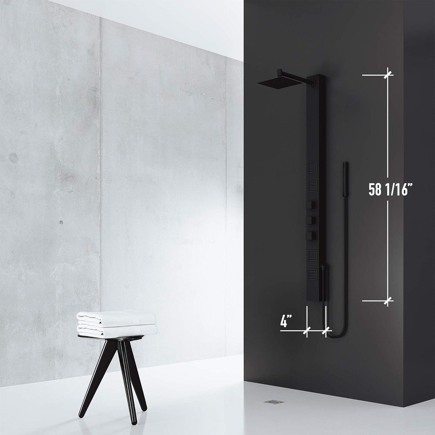 Sutton 58" H X 4" W EZDivert™ 4-Jet Shower System with Hand Shower Wand and Adjustable Shower Head