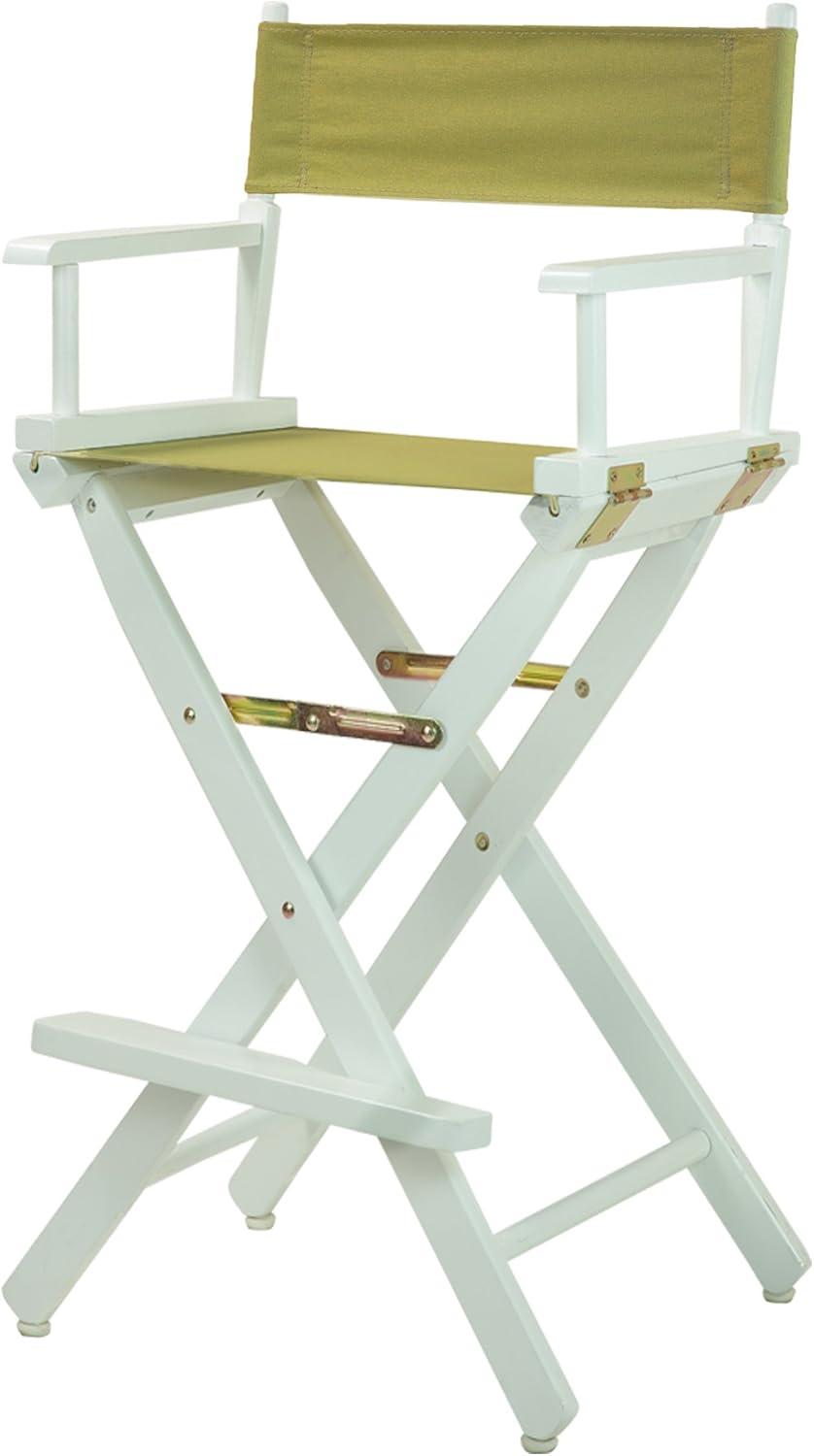 "30" Director's Chair White Frame-Olive Canvas"