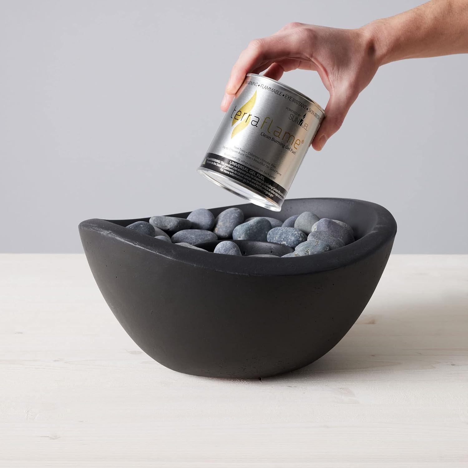 TerraFlame TerraFlame Wave Concrete Table Top Gel Fuel Fire Bowl - Indoor and Outdoor Use