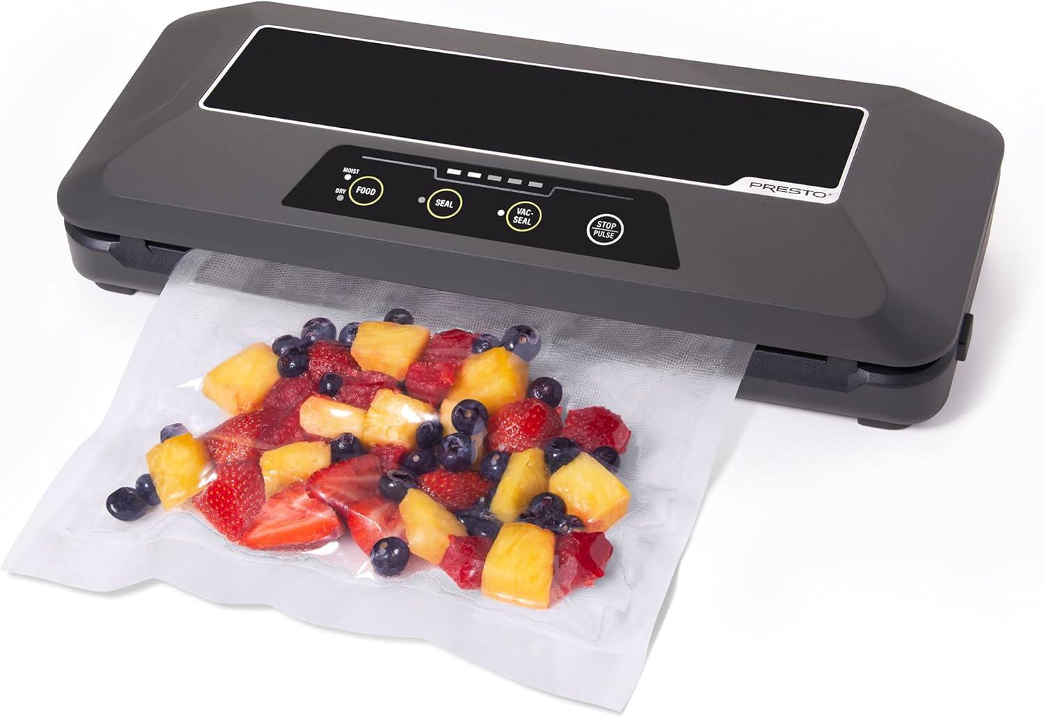 Presto Black Automatic Electric Vacuum Sealer with Bag Cutter