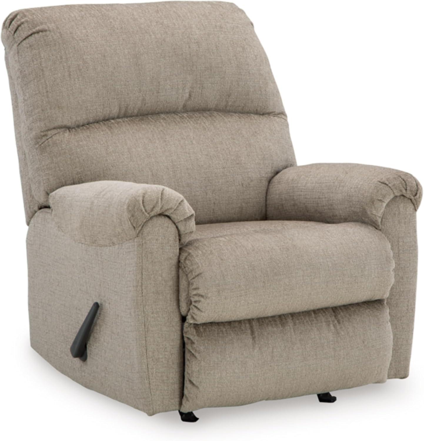 Taupe Metal Frame Ultra-Soft Upholstery Rocker Recliner