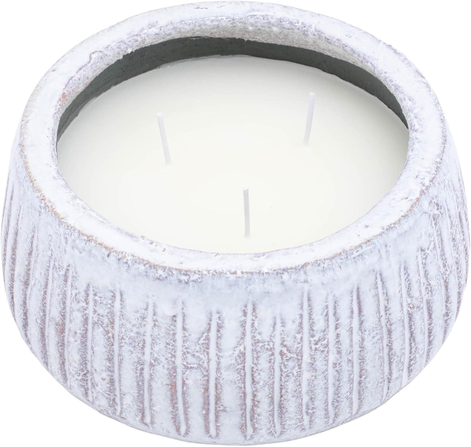 Small White Terracotta Citronella Pot Candle