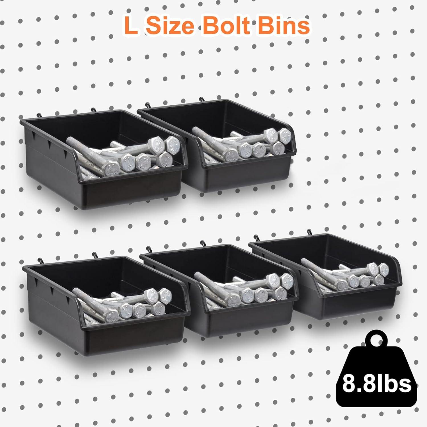 G.Core 12-Pack Pegboard Bins & Cups with Hooks, Plastic Peg Board Accessories for Organizing Tools