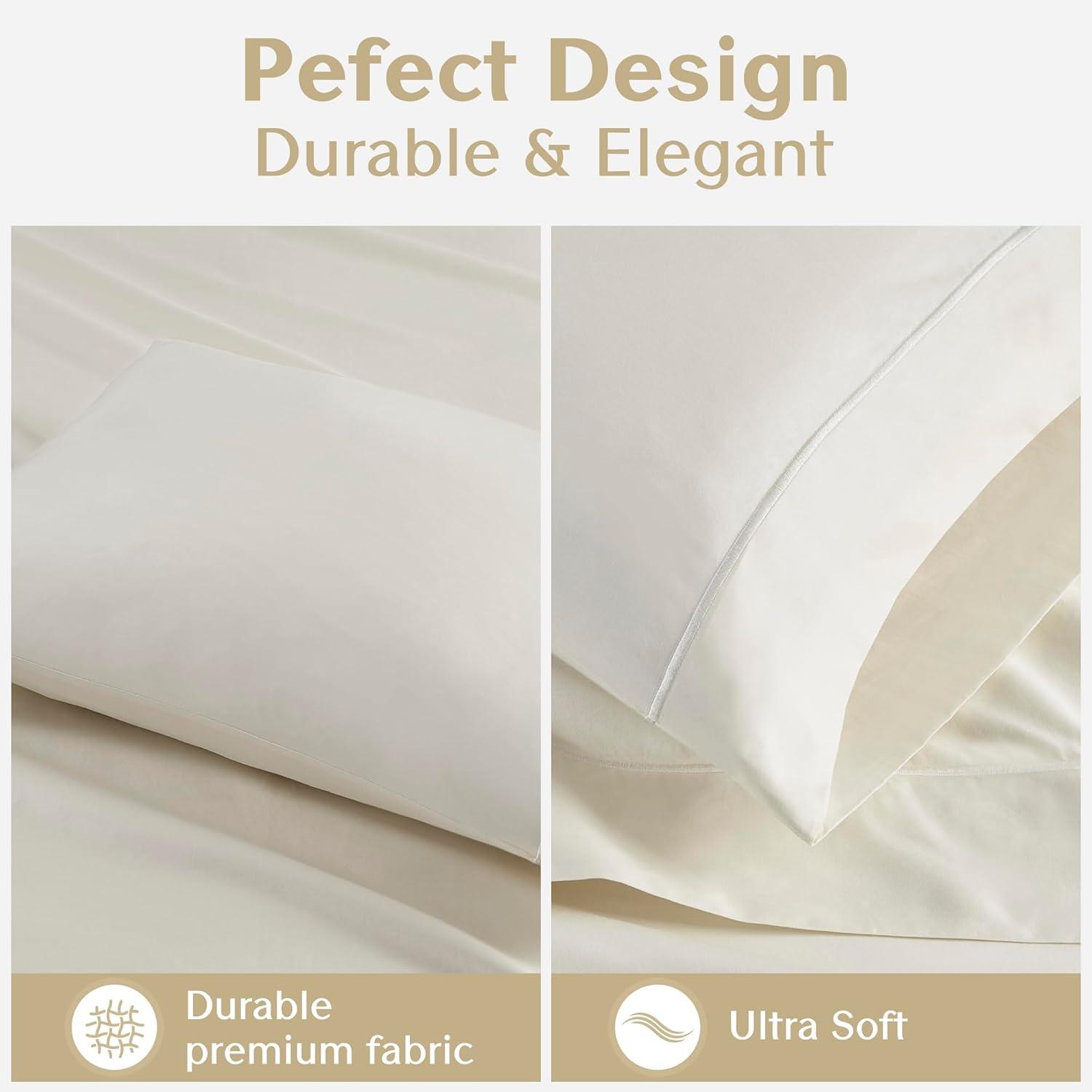 Croscill Luxury Egyptian 500TC Cotton Sheet Set in Ivory Queen