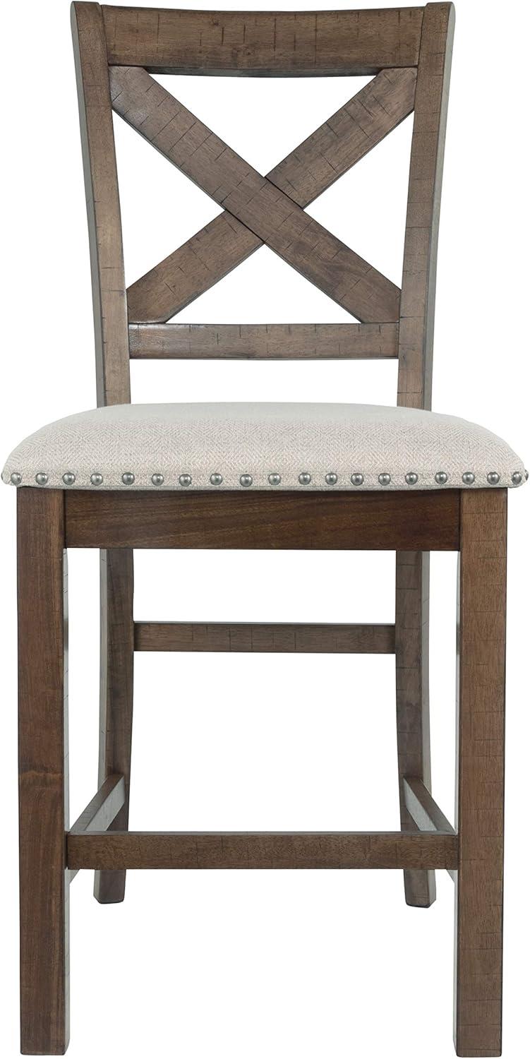 Cisneros Upholstered Counter Stool with Solid Wood Frame