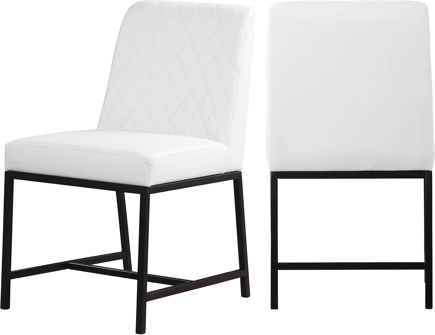 Meridian Furniture Bryce Quilted White Vegan Leather Dining Chair (Set of 2)