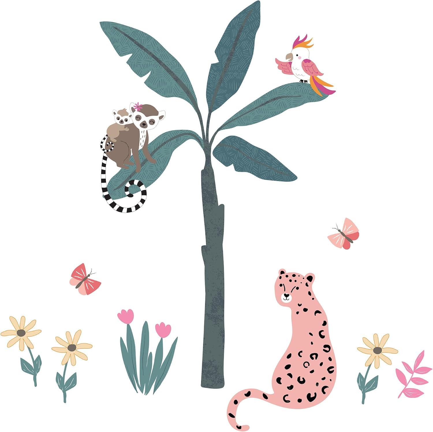 Lambs & Ivy Enchanted Safari Colorful Jungle Animals Wall Decals/Stickers