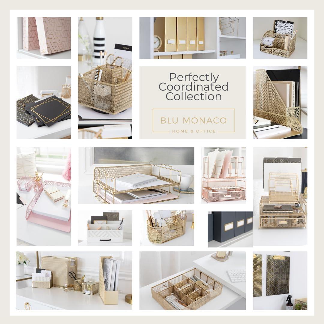 BLU MONACO Hanging File Box with Lid - Black Document Organizer for Letter & Legal Size Paperwork