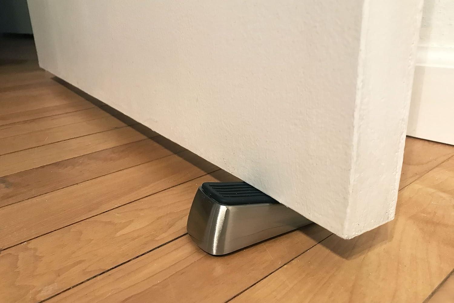Shepherd Hardware Designer Satin Nickel Door Wedge with Non-Skid Rubber Base Grip