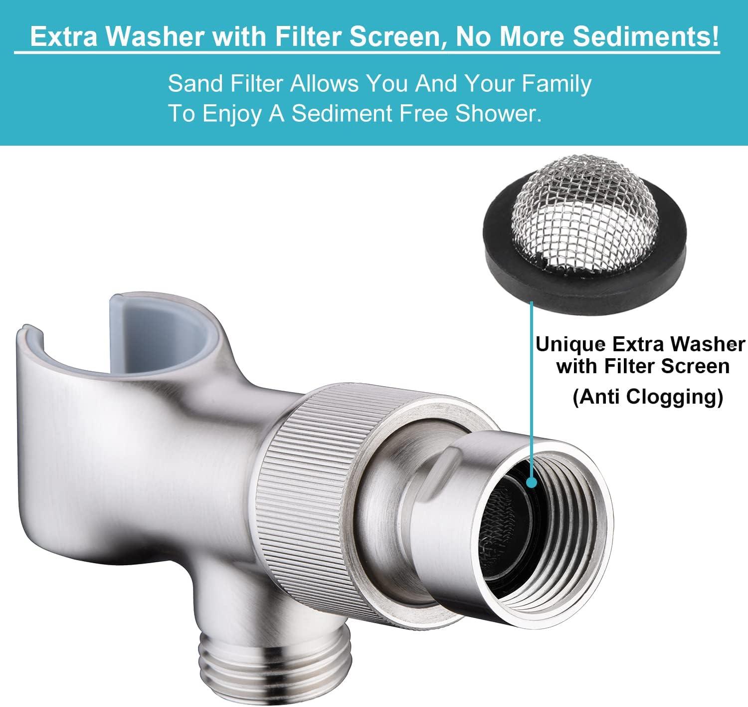 Brushed Nickel Adjustable Metal Shower Head Holder