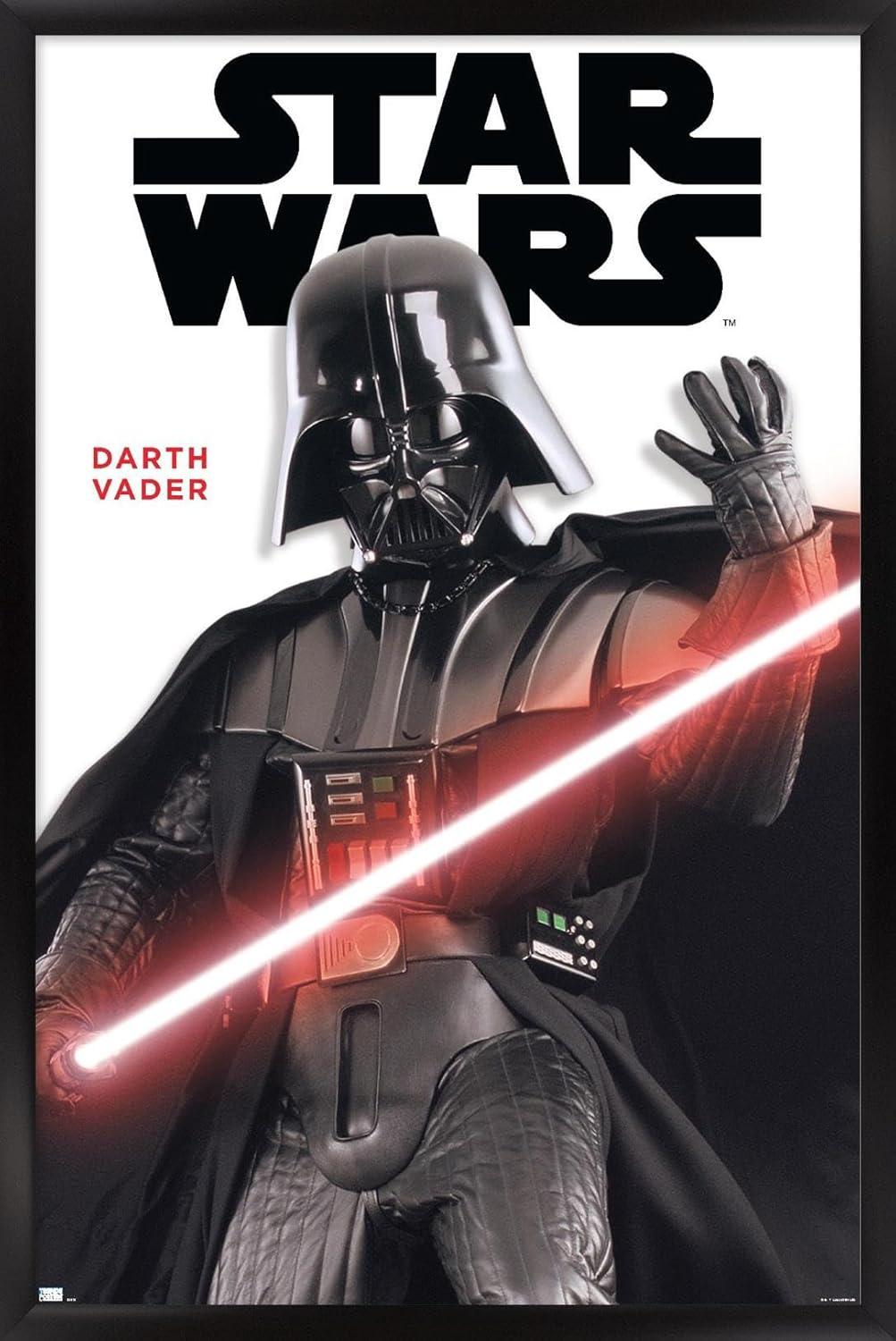 Trends International Star Wars: Saga - Darth Vader Feature Series Framed Wall Poster Prints Black Framed Version 22.375" x 34"