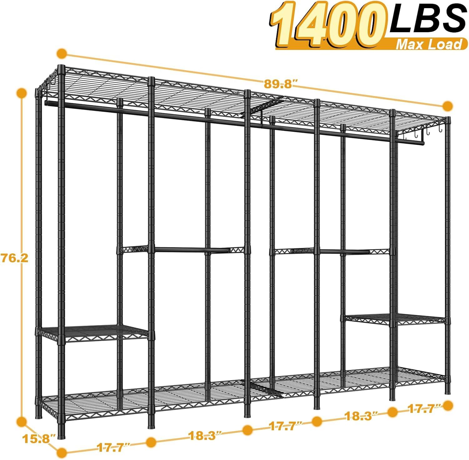 89.8'' Metal Freestanding Garment Rack