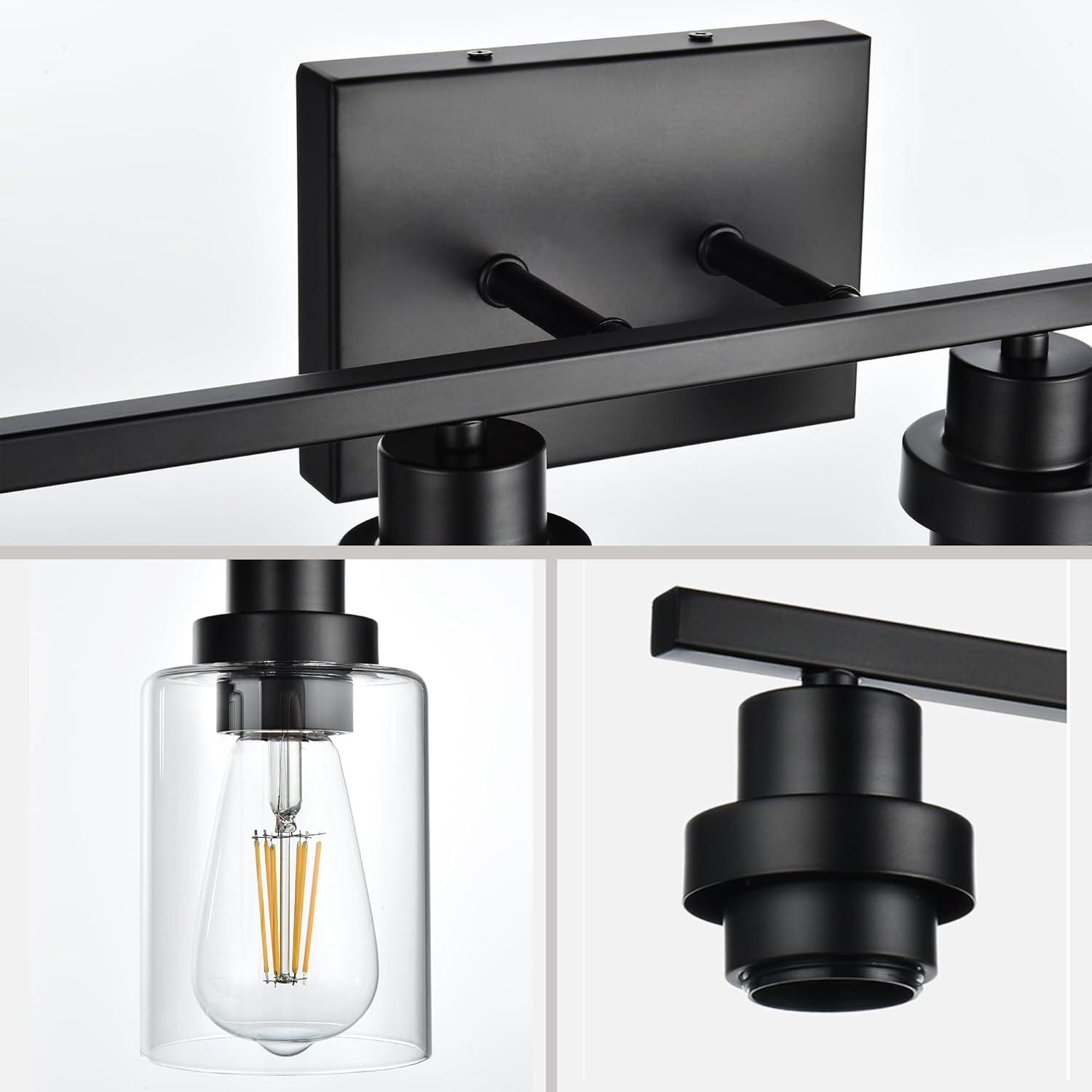 VINLUZ  Modern 6-lights Vanity Lighting Fixture for Bathroom black