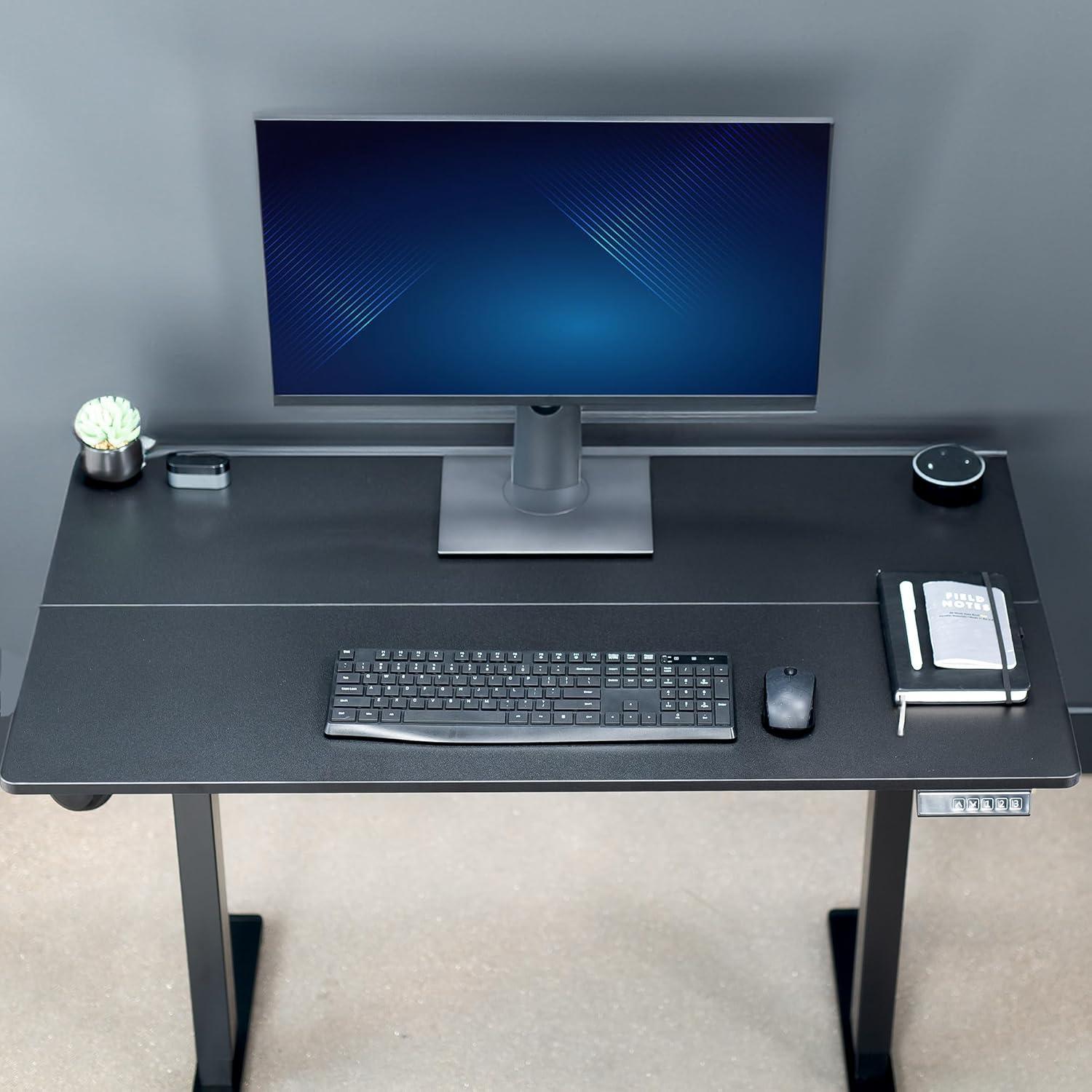 Black Adjustable Electric Standing Desk with Memory Controller