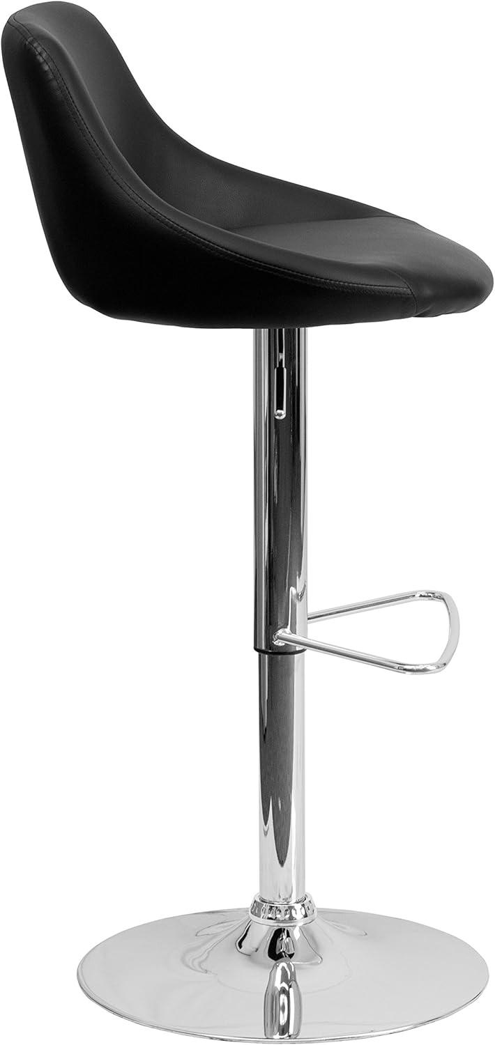 Flash Furniture Contemporary Vinyl Bucket Seat Adjustable Height Barstool with Chrome Base