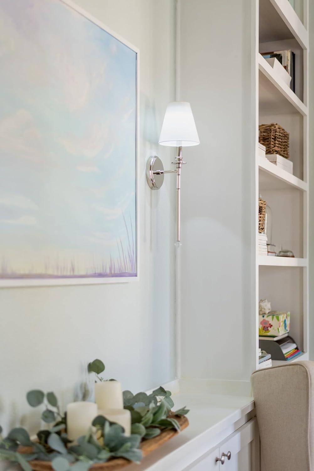 RIV-382-PN-Crystorama Lighting-Riverdale 1-Light Wall Sconce in Traditional Style including 2 Stem Styles - 6 Inches Wide by 14.5 Inches High-Polished