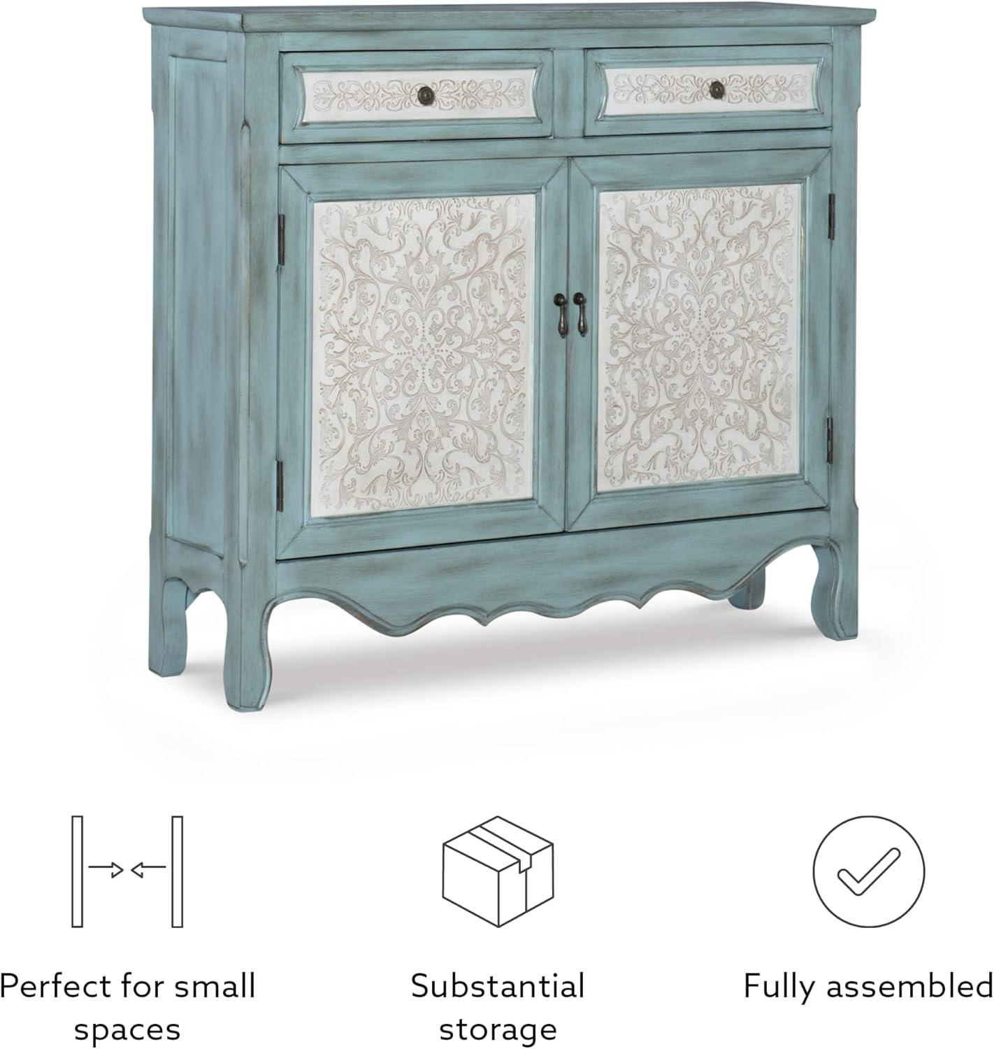 Powell Antique Console, Blue/White