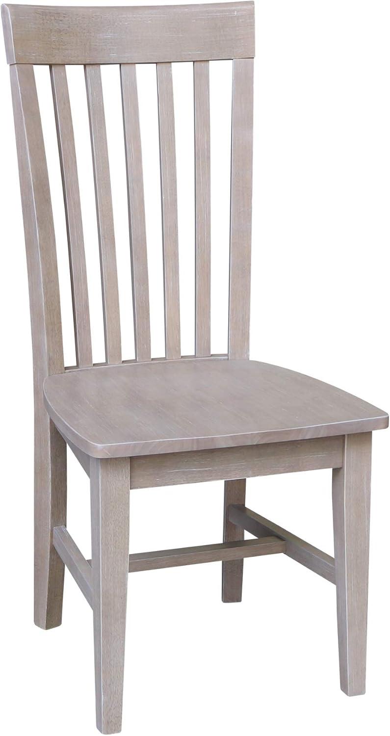 Eco-Friendly Solid Parawood High Slat Side Chair in Washed Gray Taupe