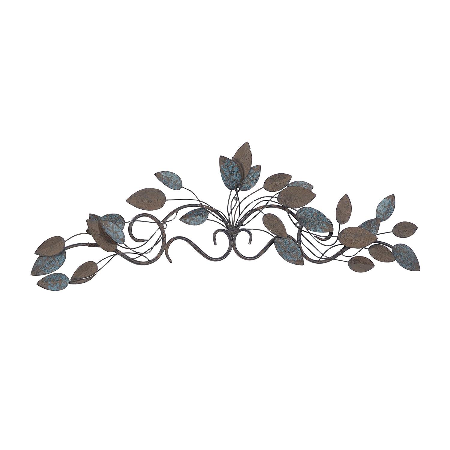 DecMode Multi Colored Metal Leaf Wall Decor