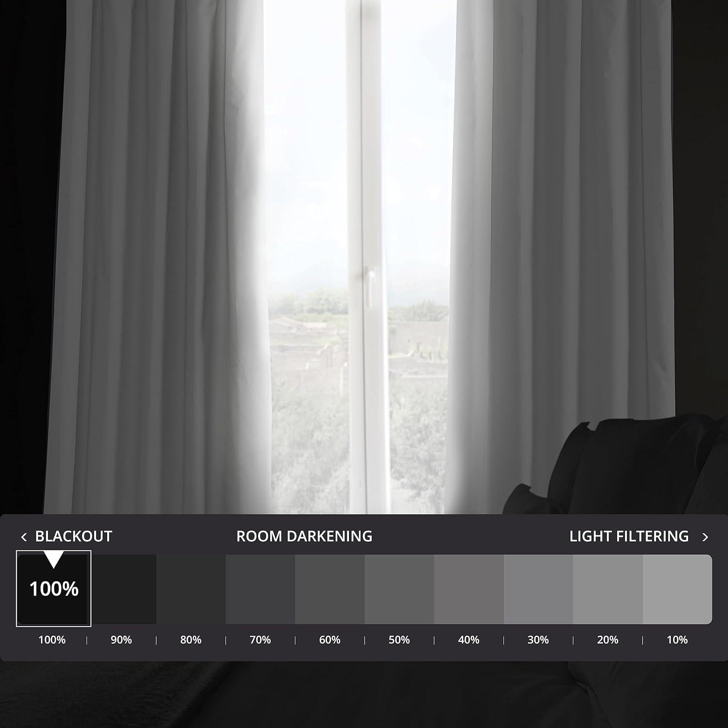 Whisper White Solid Cotton Blackout Curtain (1 Panel), Whisper White, 50W X 108L