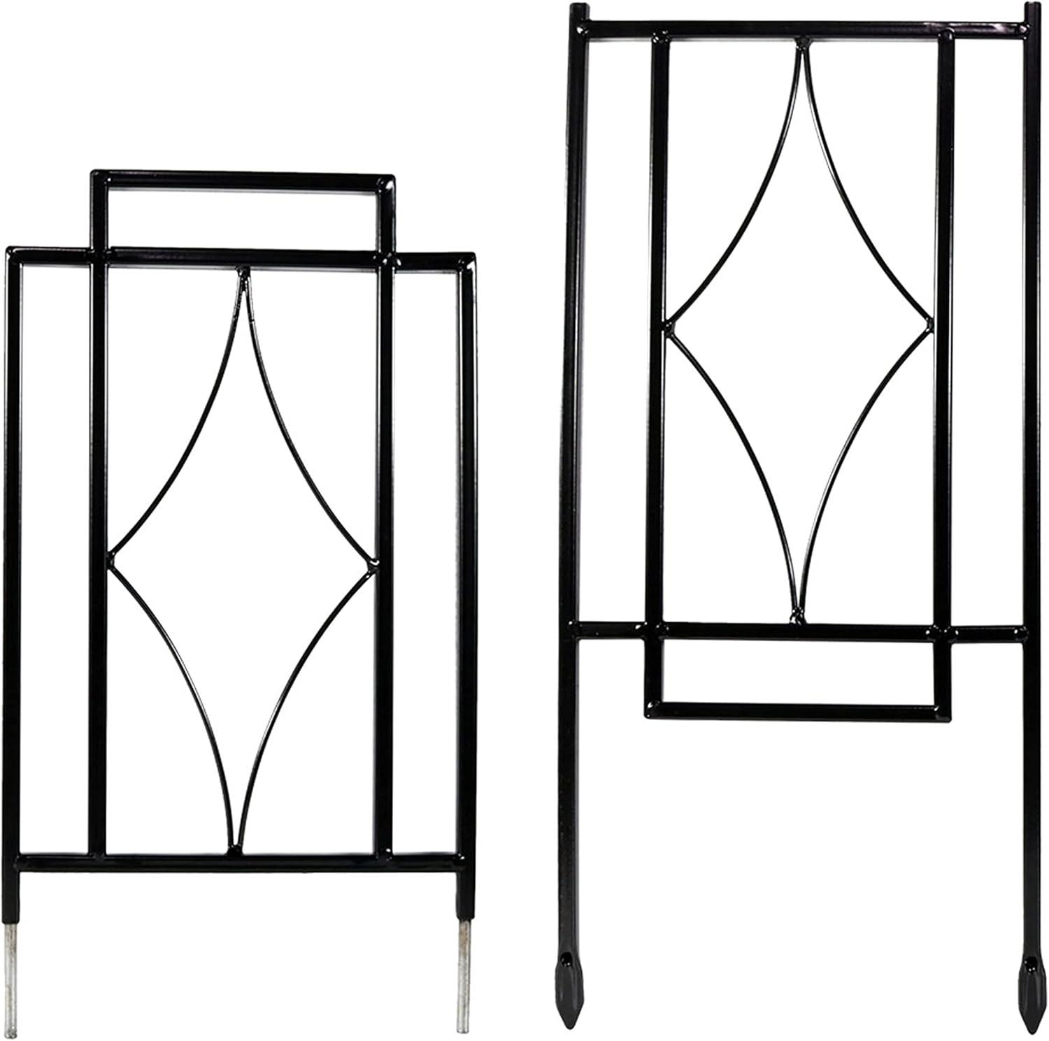 SunnyDaze Decor Contemporary 8" x 30" Black Steel Garden Trellis for Climbing Plants