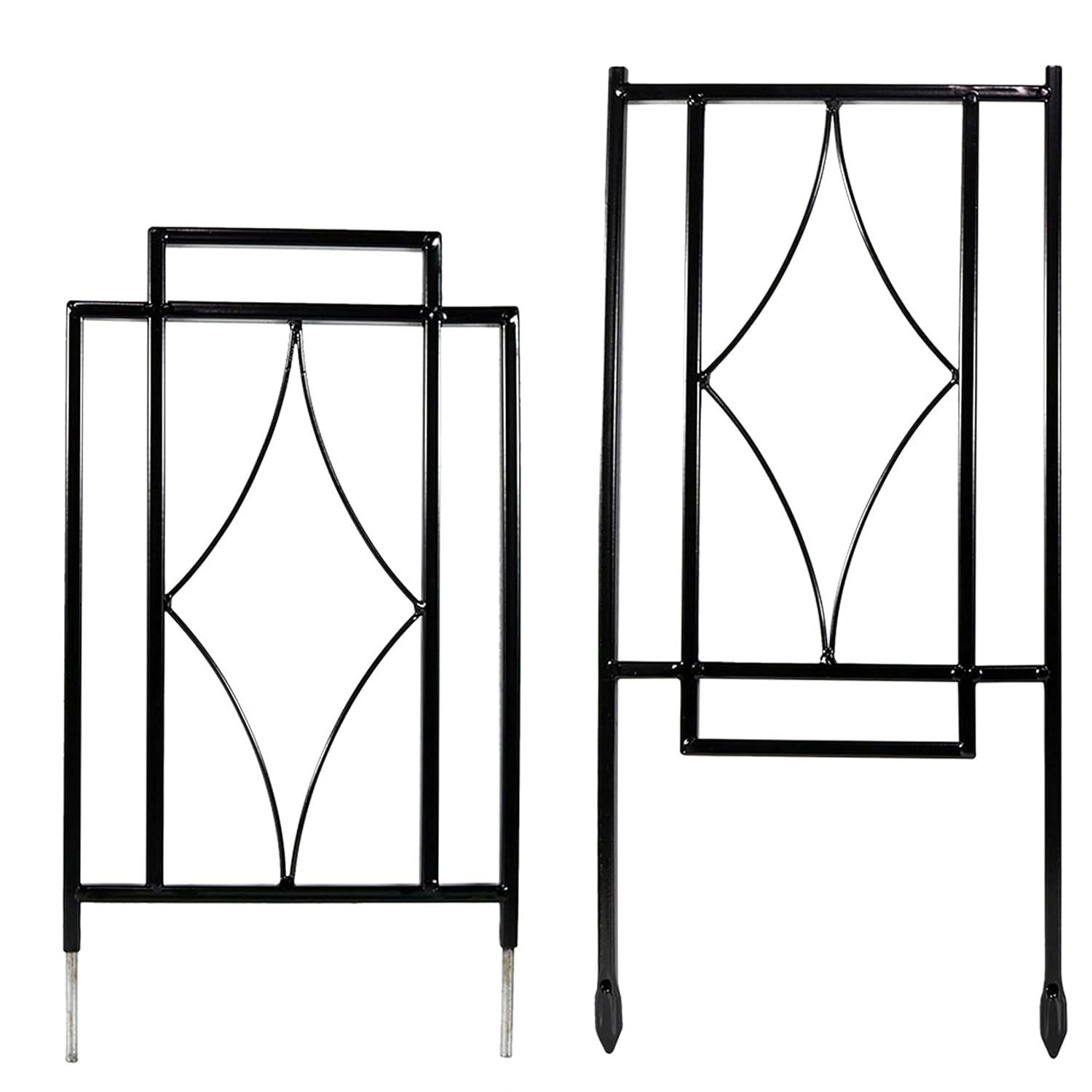 SunnyDaze Decor Contemporary 8" x 30" Black Steel Garden Trellis for Climbing Plants